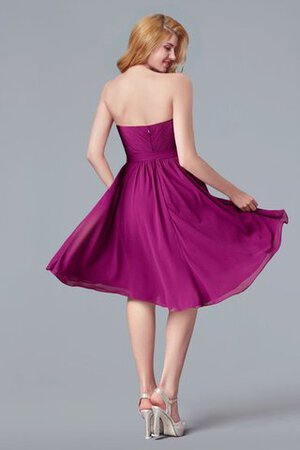 Trägerlos Reißverschluss Herz-Ausschnitt Chiffon gerüschtes kurzes Abiballkleid - Bild 2