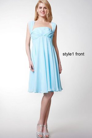 Chiffon kurze Ärmeln a linie knielanges romantisches Brautjungfernkleid mit Rüschen - Bild 1