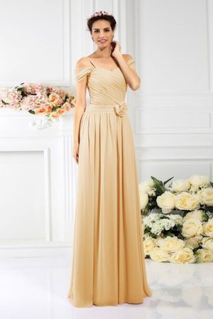 Chiffon Drapiertes Anständiges Bodenlanges Brautjungfernkleid mit Empire Taille - Bild 12