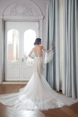 Robe de mariée avec manche longue morden longueur au ras du sol longue chic - Photo 2