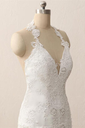 Robe de mariée avec zip de traîne courte satin en simulation gracieux naturel - Photo 4