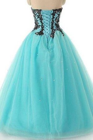 Herz-Ausschnitt Tüll Paillette Reißverschluss Ärmelloses Quinceanera Kleid mit Rüschen - Bild 2