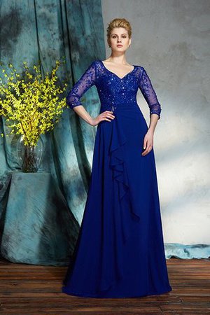 Abito mamma Sposa in Chiffon Principessa Lungo A-Line V-Scollo - Foto 3