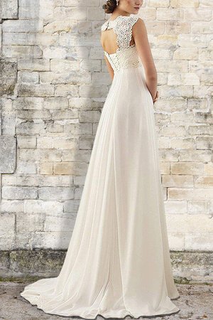 Abito da sposa in pizzo con ricamo con piega meravigliosa in chiffon a chiesa - Foto 2