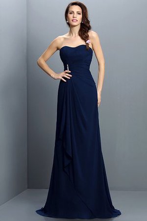 Ärmelloses Chiffon Sweep train Brautjungfernkleid mit Rücken Schnürung mit Plissierungen - Bild 10