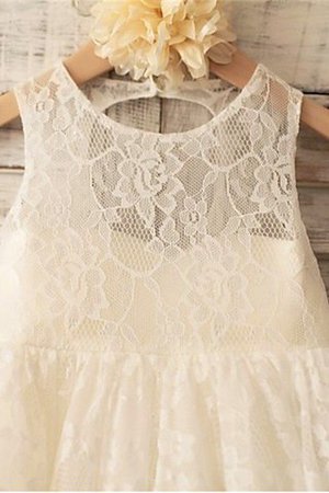 Robe de cortège enfant manche nulle a-ligne jusqu'au sol avec fleurs de princesse - Photo 4