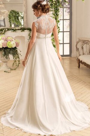 A-Line Leuchtenden Ärmelloses Brautkleid mit Empire Taille mit Bordüre - Bild 2