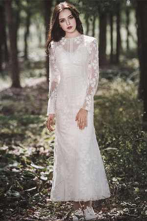 Vestido de Novia en Encaje de Hasta el Tobillo de Encaje Adorno de Adorable - Foto 1