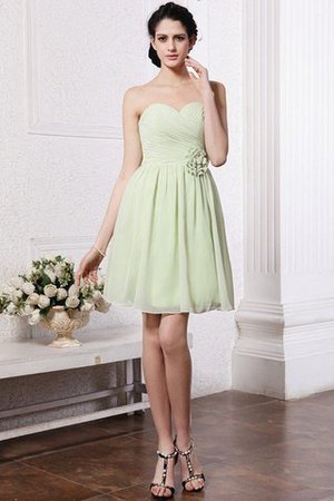 Chiffon Drapiertes Ärmelloses Mini Brautjungfernkleid mit Herz-Ausschnitt - Bild 25