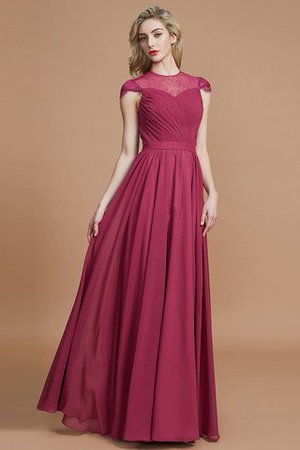 Robe demoiselle d'honneur naturel avec chiffon ligne a de princesse jusqu'au sol - Photo 5