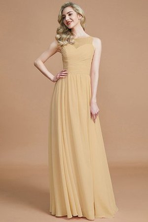 Vestido de Dama de Honor de Barco de Natural de Hasta el suelo de Sin mangas - Foto 17