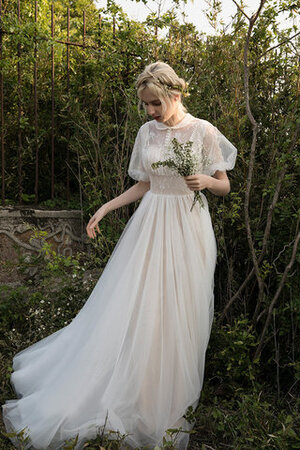 Abito da sposa in pizzo in pizzo abbagliante naturale in tulle all aperto - Foto 8