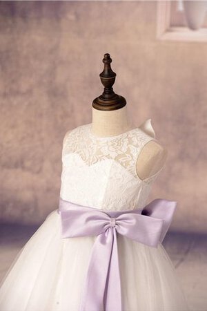 Robe de cortège enfant plissage de lotus textile en tulle avec ruban manche nulle - Photo 3