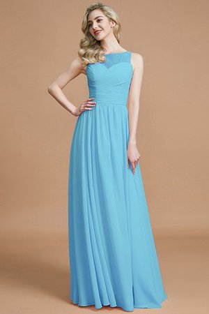 Vestido de Dama de Honor de Barco de Natural de Hasta el suelo de Sin mangas - Foto 8