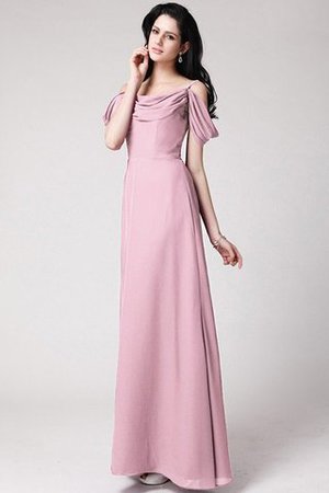 Ärmelloses Normale Taille Chiffon Bodenlanges Anständiges Brautjungfernkleid - Bild 21