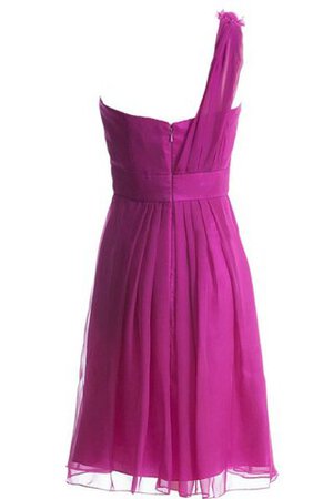 One Schulter A-Line plissiertes knielanges Brautjungfernkleid mit Applike - Bild 2