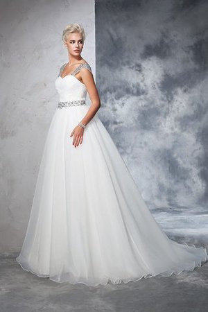 Vestido de Novia de Corte Evasé de Imperio Cintura de Largo de Tiras anchas - Foto 4