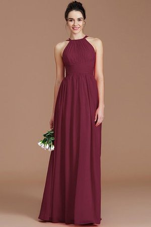 Normale Taille A-Linie Prinzessin Gerüschtes Bodenlanges Brautjungfernkleid - Bild 9
