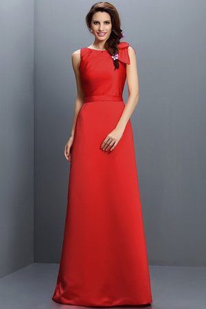 Reißverschluss Enganliegendes Empire Taille Bodenlanges Brautjungfernkleid aus Satin - Bild 24
