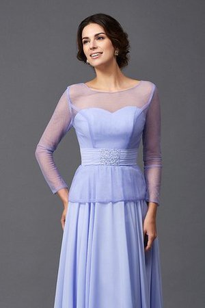Langärmeliges Normale Taille Schaufel-Ausschnitt Anständiges Brautmutterkleid mit Rüschen - Bild 7