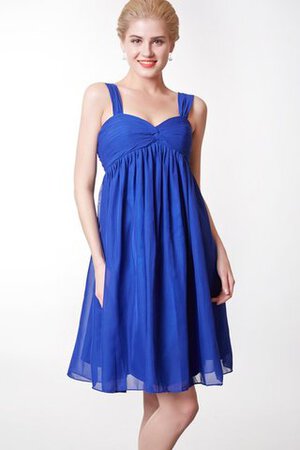 Ärmellos Reißverschluss A-Linie knielanges schlichtes Brautjungfernkleid mit Plissierungen - Bild 3