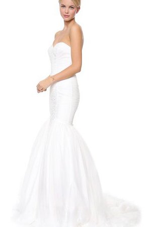 Robe de mariée plissé long a plage col en forme de cœur - Photo 3