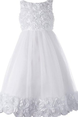 Robe de cortège enfant naturel plissage avec fleurs avec sans manches a-ligne - Photo 1