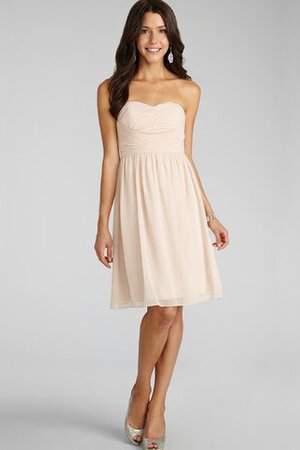 Robe demoiselle d'honneur bref en chiffon ruché col en forme de cœur - Photo 26