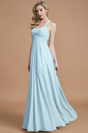 Robe demoiselle d'honneur avec zip jusqu'au sol manche nulle avec chiffon ruché - Photo 24