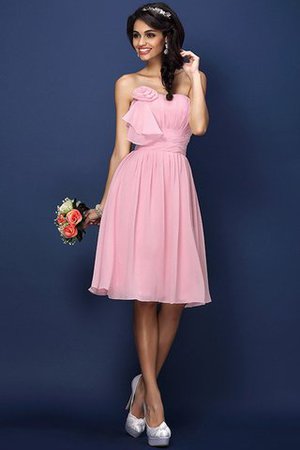 Drapiertes Natürliche Taile Plissiertes Brautjungfernkleid aus Chiffon ohne Ärmeln - Bild 22