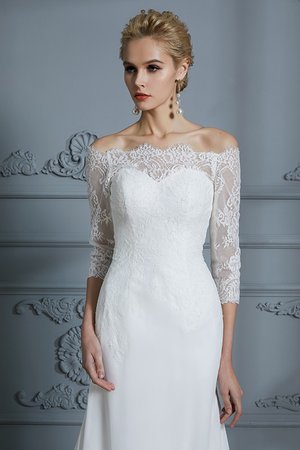Robe de mariée en 3/4 manche de sirène charmant avec broderie simple - Photo 7