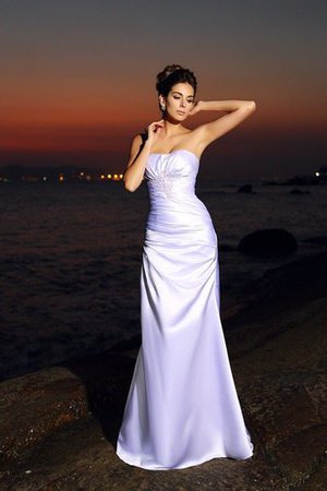 Meerjungfrau Stil Beach Stil Ärmelloses Kapelle Schleppe Brautkleid mit Empire Taille - Bild 1