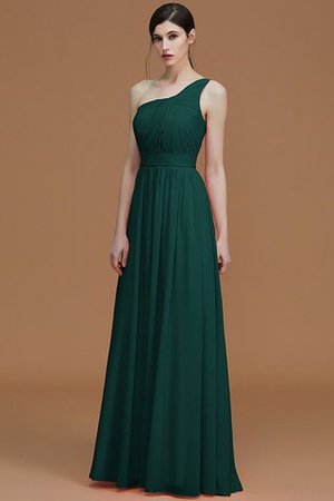 Ärmelloses Chiffon A Linie Gerüschtes Ein Schulterfreies Brautjungfernkleid - Bild 15