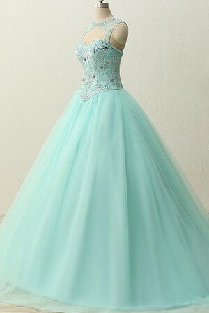 Paillette Tüll Spaghetti Träger Herz-Ausschnitt Quinceanera Kleid mit Rüschen mit Bordüre - Bild 3