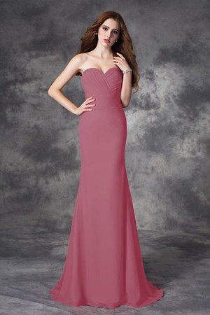 Robe demoiselle d'honneur longue naturel de sirène avec chiffon ruché - Photo 28