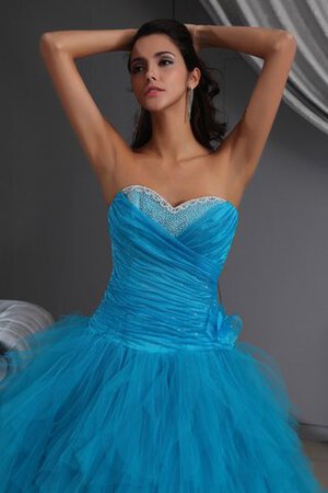 Robe de quinceanera ruché de lotus col en forme de cœur en tulle - Photo 3