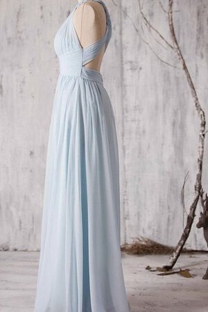 Chiffon gerüschtes romantisches schlichtes sexy Brautjungfernkleid mit kreuz - Bild 3