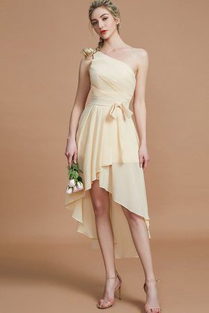 Robe demoiselle d'honneur courte avec zip manche nulle asymétrique avec chiffon - Photo 6