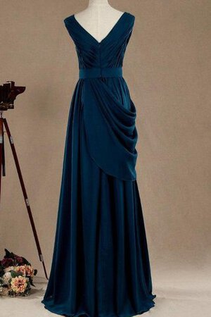Vestido de Dama de Honor de Plisado de Manga tapada de Cremallera de Hasta el suelo - Foto 3