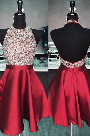 A Linie Ärmelloses Natürliche Taile Auffällig Kurzes Abiballkleid - Bild 2