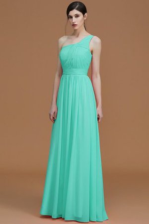 Ärmelloses Chiffon A Linie Gerüschtes Ein Schulterfreies Brautjungfernkleid - Bild 21