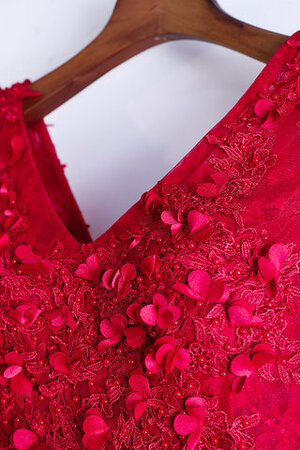Absorbierend Dehnbarer Satin Formelles Romantisches Cocktailkleid mit Blume - Bild 3