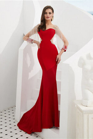 Süß Meerjungfrau Stil Satin Natürliche Taile Romantisches Abendkleid - Bild 1