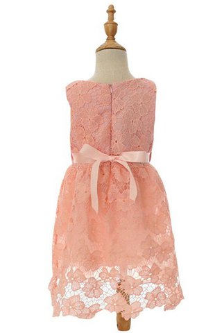 Robe de cortège enfant naturel avec perle ligne a avec nœud avec fleurs - Photo 2