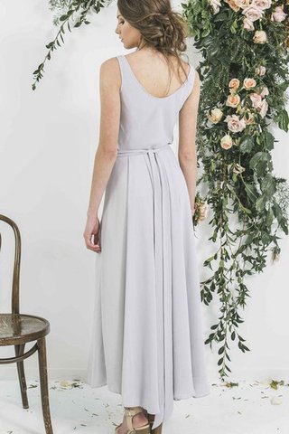 Ärmellos A-Line Chiffon knöchellanges Brautjungfernkleid mit Schleife - Bild 2