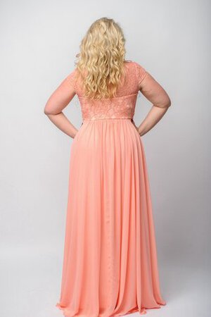 Robe de bal decoration en fleur en chiffon col en bateau avec manche courte - Photo 2