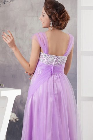 Tüll Spaghetti Träger langes Abendkleid mit Applike - Bild 2