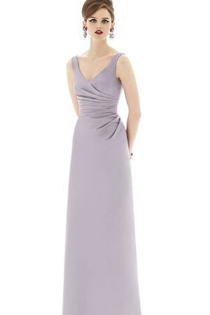 Vestido de Dama de Honor de Corte Recto de Volantes Adorno de Largo de Escote en V - Foto 1