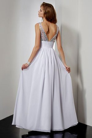 Abito da Sera Schiena Nuda V-Scollo A-Line Senza Maniche in Chiffon - Foto 2
