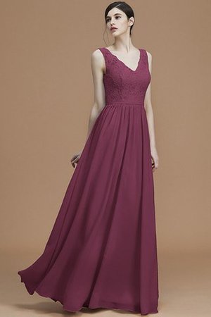 V-Ausschnitt Prinzessin Normale Taille Reißverschluss A Linie Brautjungfernkleid - Bild 11